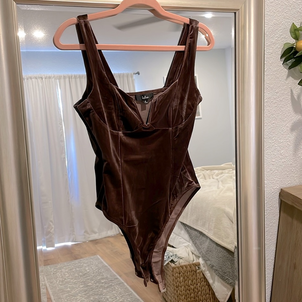 Lulus velvet Bodysuit